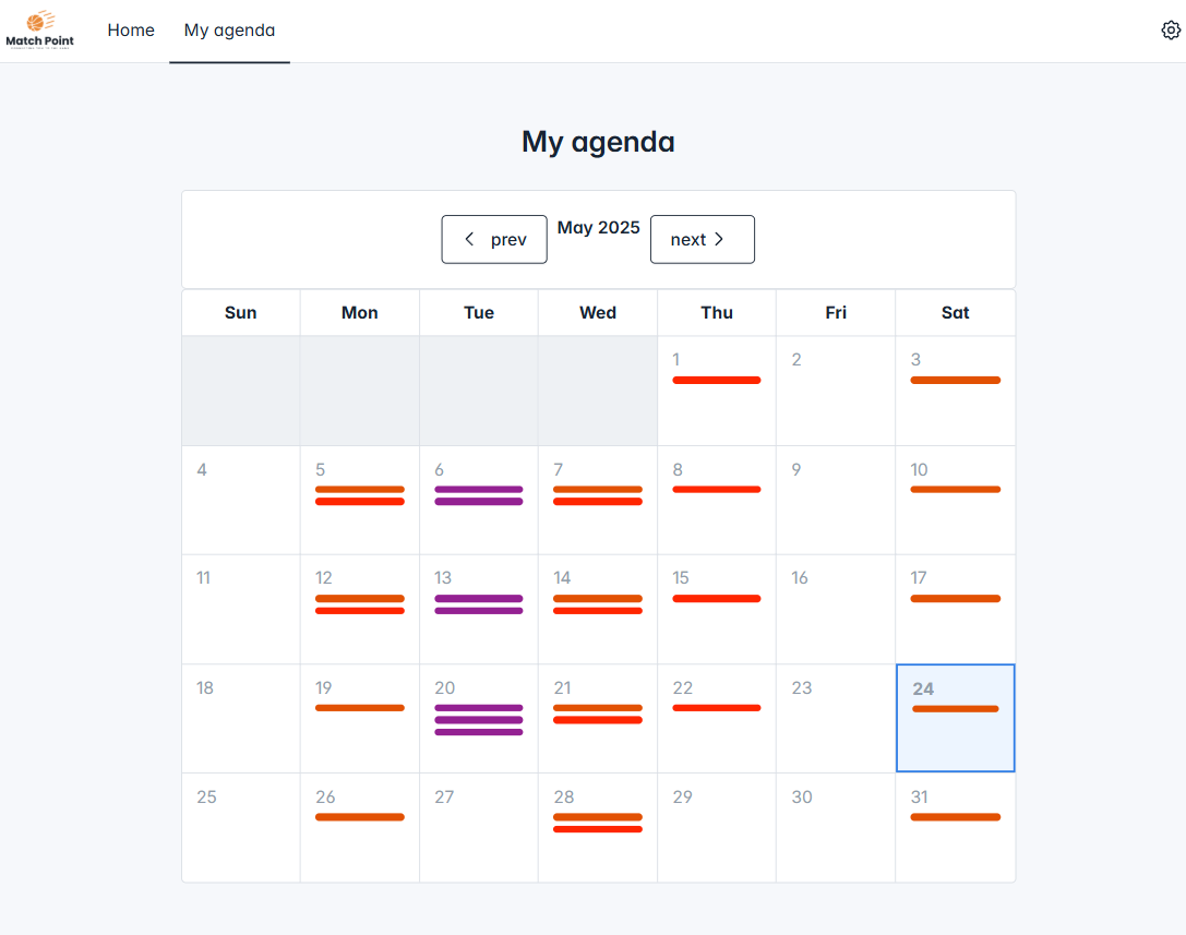 Play Match Point Dashboard